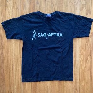 Sag Aftra Union T-Shirt, Black, Size Medium, Made in USA, Men, Women, Unisex